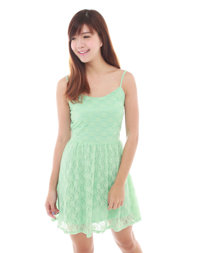 Nikki Dress in Frosty Green